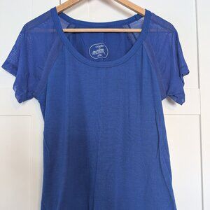 Oiselle Royal Blue Short Sleeve with Mesh Sleeves